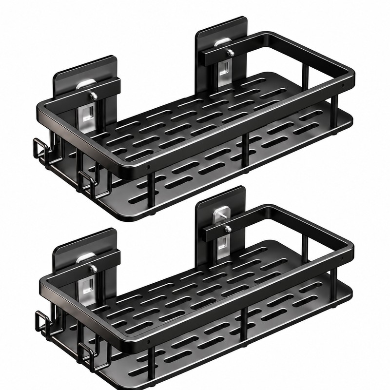 Wall Mounted Bathroom Storage Rack for Shower and Towels –