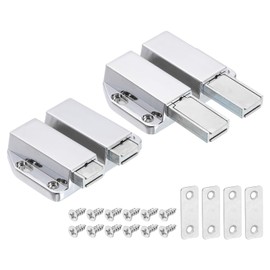 sourcing map 2 Pcs Magnetic Push Latches for Cabinet Door, 1.89x2.68 Inch Push to Open Door Latch Cabinet Hardware, Hidden Door Release Drawer Pull on Closet Touch, Metal Silver 48x68mm