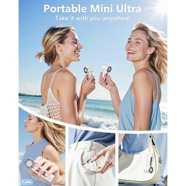 AGEYOU Portable Handheld Fan,4000mAh Rechargeable Turbo Personal Mini Fan,Pocket Design for Travel,Concerts,Sports Games,Camping,Hiking,Best Gifts for Women in Summer