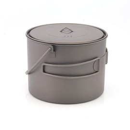 TOAKS Titanium Pot With Hang Foldable Handle For Outdoor Camping Cookware Picnic Hang Pot Ultralight 1100ml 1300ml 1600ml 2000ml (1300ml)