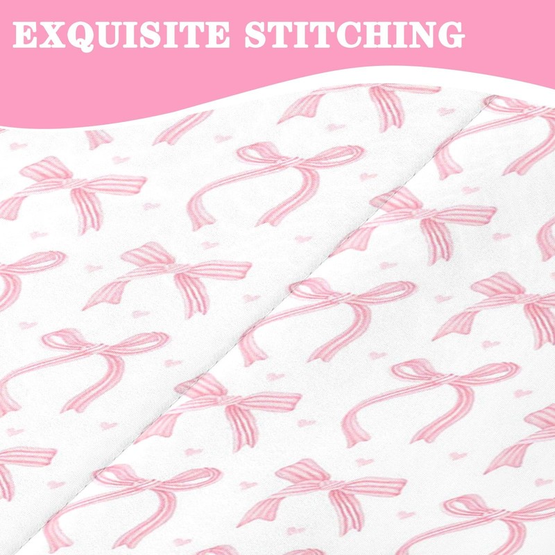 Nesker Twin Zipper Bedding, Ribbon Bow Knot Zipper Bedding Sets