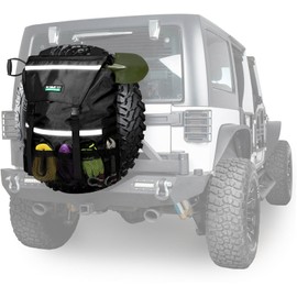 WITSTEP Spare Tire Trash Bag, Offroad Storage Bag Heavy Duty Truck Tailgate Fits up to 40" Tire, Large Recovery Gear Firewood Camping Cargo Storage for Jeep Truck SUV Car