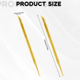 2Pcs Stainless Steel Cuticle Pusher