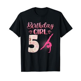 5th Birthday Girl Gymnastics Rainbow Gymnast 5 Years Old T-Shirt