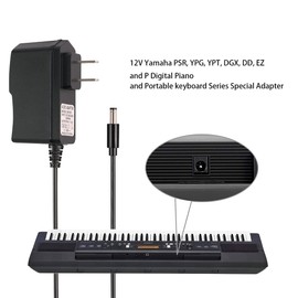 12V 2A AC/DC Power Supply Adapter for Yamaha Keyboard Piano PA130 PA150 YPG-235, PSR-E253, PSR-E263, PSR-E353, PSR-E363, PSR-EW300, PSR-E453, NP12, NP32, YPT-200, YPT-210 Charger Cable (6 feet)