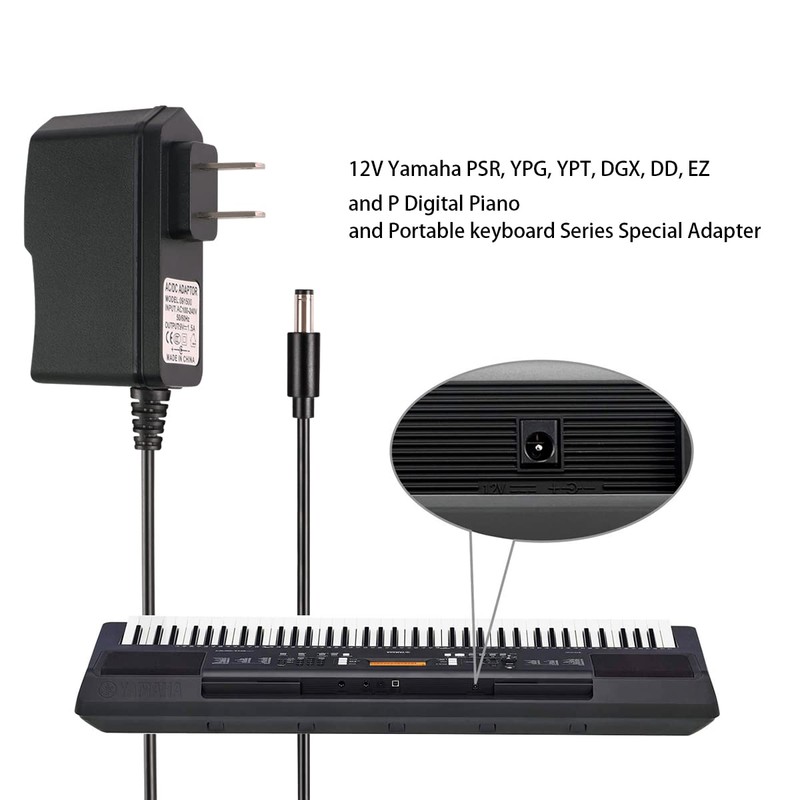 12V 2A AC/DC Power Supply Adapter for Yamaha Keyboard Piano