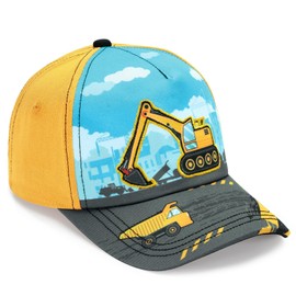 WAWSAM Kids Baseball Hat Toddler Boys Hat Toddler Trucker Hat Adjustable Snapback Cap for Boys 4-8 Years (CA/US, Age, 4 Years, 8 Years, Yellow)