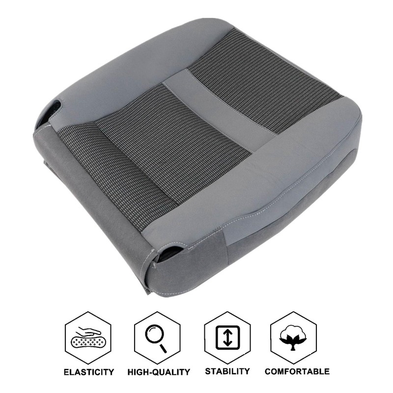 NLQR Cloth Gray Front Driver Side Bottom and Seat Cushion