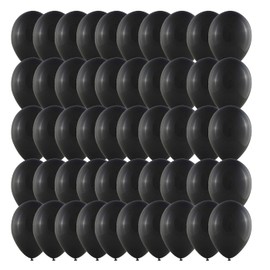 Pack of 50 Multicoloured Black Latex Balloons 30 cm 12 Inch Decohelium for Wedding, Birthday Parties and Decoration (Black)