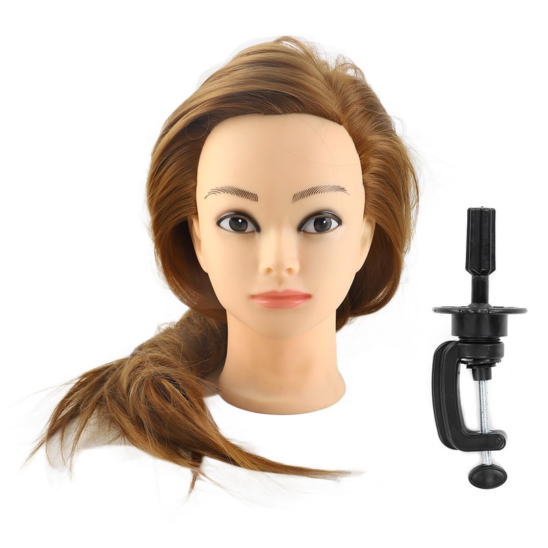 Domary Mannequin Head Hairstyling Training Head with Hair Large Volume