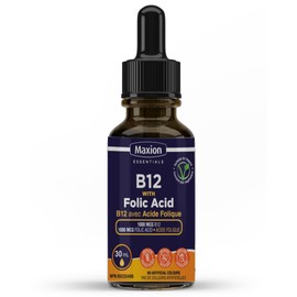 Maxion Maxion Vitamin B12 with Folic Acid 1000 mcg to Help Produce Red Blood Cells and Boost Energy, Supports Cognitive Function, Improved Memory, and the Immune System, Cherry Flavour, 30ml (1)
