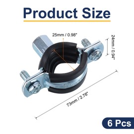 uxcell 6 Pcs Split Ring Pipe Hanger, 25mm/1inch Adjustable Pipe Bracket Clamp Wall Ceiling Mount Pipe Strap Support for Plumbing Drainage Pipe Tube