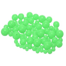 YELARXI Fishing Beads Glow Soft Plastic Fishing Bait Eggs Lure Rigs Accessories, 4/5/6/8/10 mm Fit for Saltwater Freshwater - Round (500 Pack, Green)