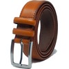 Ashford Ridge Men's 33 mm Double Bow Leather Belt, Tan