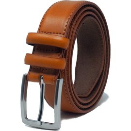 Ashford Ridge Men's 33 mm Double Bow Leather Belt, Tan