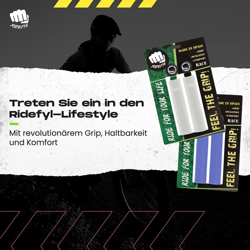 Ridefyl Bike Handlebar Grips Yellow One Size