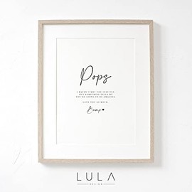 Lula Design POPS Love from Bump A4 or A5 PRINT, Pregnancy Announcement, Pops to be Gift, Fathers Day Bump Gift, New Grandparent Gift Announcement