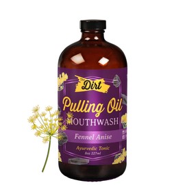 THE DIRT Oil Pulling Mouthwash - Gluten Free - Removes Plaque, Tartar, Bad Breath & Whitens Teeth (Fennel Anise, 8 Ounce)