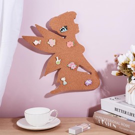 UNICRAFTALE 21x28.5x0.95cm Angel Fairy Cork Pin Boards Bulletin Display Board Corks Badge Display Camel Wall Mounted Cork Board for Brooch Pin Storage Office Home School Wedding Decoration