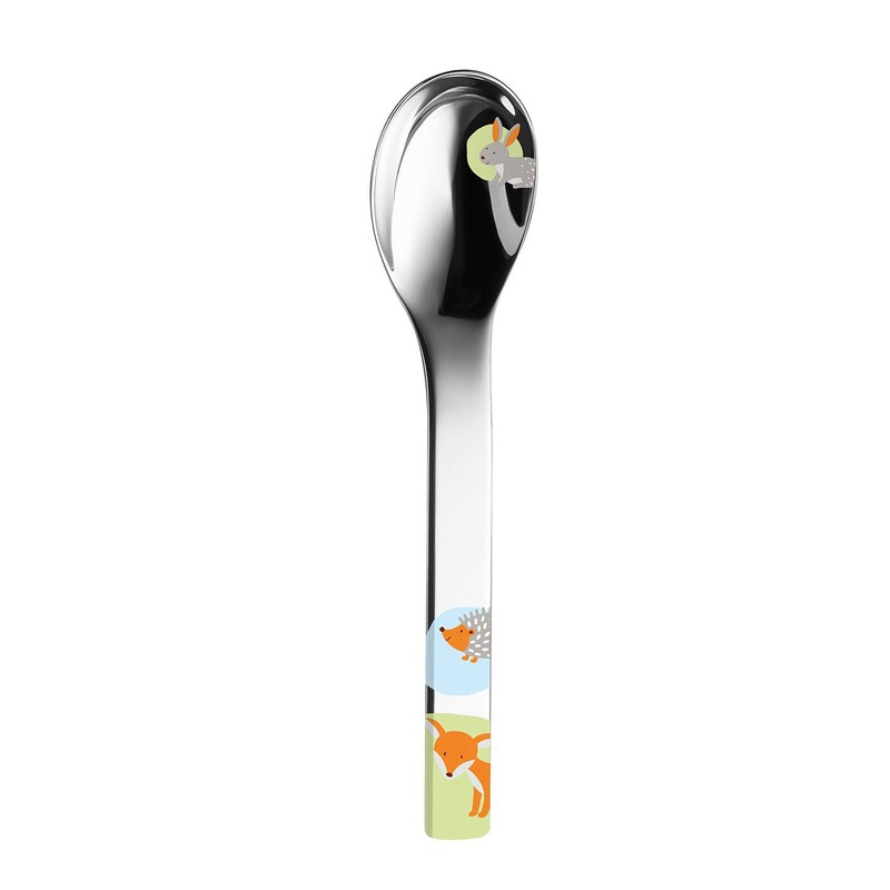 Puresigns WOODY Premium Kinderbesteck-Set: Ergonomisches 4-teiliges Edelstahlbesteck mit Waldtier-Motiven für