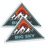 2 x 10cm Wide Big Sky Ski Resort Vinyl Stickers