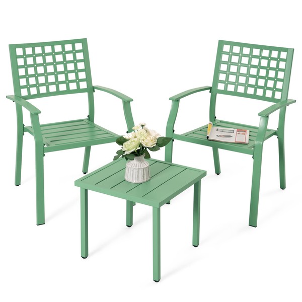 NUU GARDEN 3 Pieces Outdoor Bistro Set, All-Weather Patio Furniture