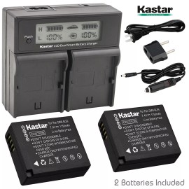Kastar DMW-BLG10 Battery & LCD Dual Charger for Panasonic Lumix DMC-GF3 GF5 GF6 GX80 S6