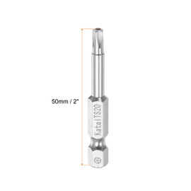 sourcing map T20 Magnetic Security Star 5 Point Torx Screwdriver Bit 1/4 Inch Hex Shank 2 Inch Length Pack of 5