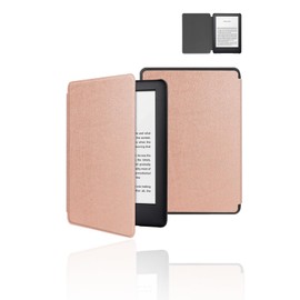 Case for All-New Kindle Paperwhite/Kindle Colorsoft 7 Inch 2024,WUNIAK Design for Kindle Paperwhite 12 Generation,Hard PC and Premium PU Lightweight Slim,Rose Gold