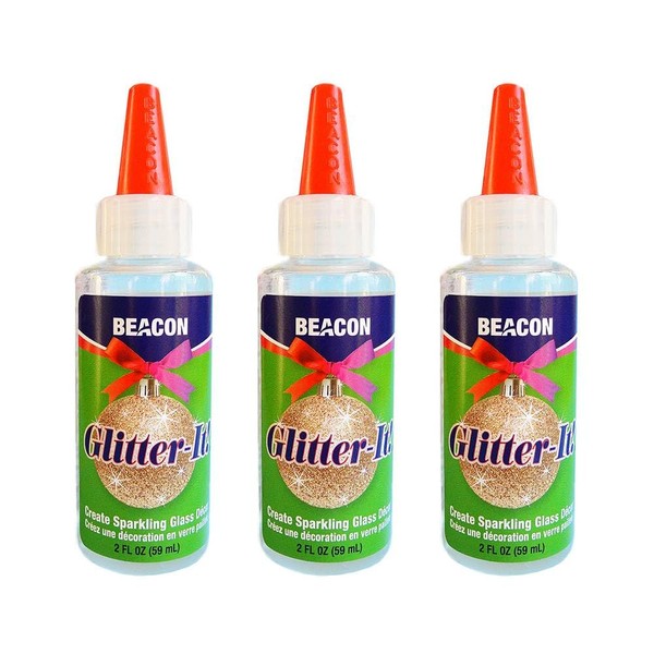 Beacon Glitter-It! Quick-Drying, Crystal Clear, Non-Toxic Glue for Sparkling Glass