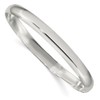 Diamond2Deal 925 Sterling Silver 6.25mm Solid Plain Slip-On Bangle Bracelet