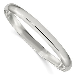 Diamond2Deal 925 Sterling Silver 6.25mm Solid Plain Slip-On Bangle Bracelet