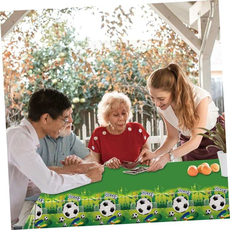 ABOOFAN 2pcs Soccer Themed Table Cover Pe Tablecloth for Parties
