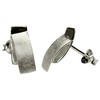 SILBERMOOS Stud Earrings Rectangular Brushed Shiny Sterling Silver 925 Earrings