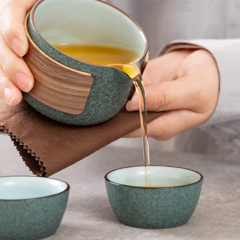 Mini Travel Ceramic Tea Pot Set Chinese Kung Fu Teapot,