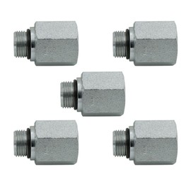 #4 SAE/ORB Male x 1/4" NPTF Female Straight Joiner/Connector Hydraulic Adapter Fitting (5-PACK) | 6405-04-04