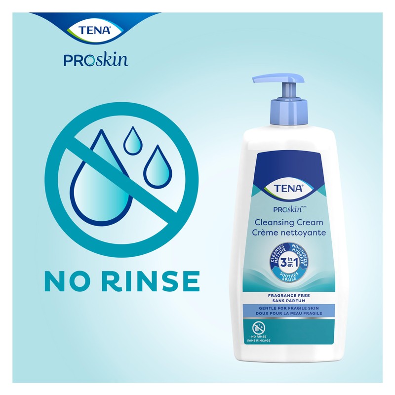 TENA ProSkin Cleansing Cream Cream Rinse-Free Body Wash Tube Mild