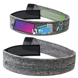 Team One Day Running Pouch, RunningMate Runner/ Trainer, No Shake, Smartphone / Plastic Bottle Storage, Velcro Attachment, gray