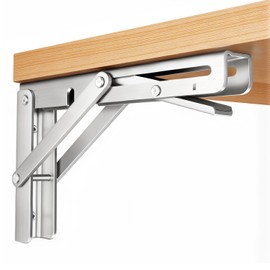 AINVLPRO Folding Shelf Brackets Heavy Duty Stainless Steel – Wall Mounted Collapsible Table Bracket for DIY Workbench, RV Countertop, Kitchen Folding Desk 2 Pack