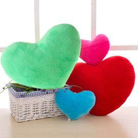 Hibye6hebyee Throw Cushion 15cm Heart Shape Decorative Throw Pillow PP Cotton Soft Creative Doll Lover Gift Hot Pink