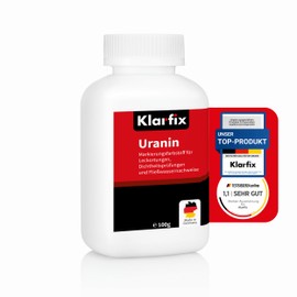 Klarfix Uranin Water Dye in Powder Form Highly Effective Water Dye for Leak Detection, Leakage Detection, Leakage Testing, Fluorescein as Marking Dye Very Economical (4 x 100 g)