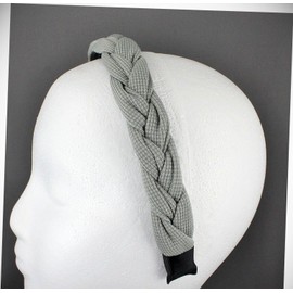 Perfect Hairstyle with Our Hair Accessories - Grey Braided Headband Soft Fabric Covered Band Grip Teeth Braid 1" Wide Fashionable Hair Accessory Hair Jewelry Accessories for Lady Women