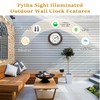 Pytha Sight Illuminated Large Metal Outdoor Clocks Waterproof 15 Inches