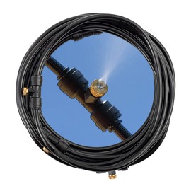O2COOL Rechargeable Outdoor Misting Rope, Up to 25 FT + 6 Mister Nozzles, NO Water Hose or Power Source Needed, Misters for Outside Patio or Misters for Reptiles Water Mister