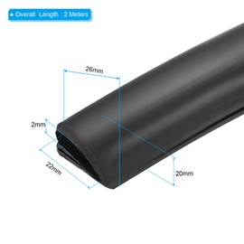 PATIKIL 1.02 x 0.79 x 78.7inch (6 Feet) Length Door Seal Strip, E Shape Freezer Door Sealing Replacement Rubber Weather Stripping for Insulation Gap, Black