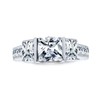 Personalize Art Deco Style AAA CZ Three Stone Past Present