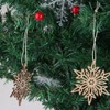LUOEM Wooden Snowflake Pendants Christmas Decoration Hanging Decorations with String