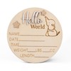 Hello World Elephant Birth Announcement Sign – Wooden Baby Name