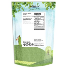 Food to Live Organic Hulled Barley, 5 Pounds Non-GMO, 100% Whole Grain, Kosher, Vegan, Bulk. For Home Brewing, Grinding. High in Fiber. For Chili, Hot Cereal, Salads, Soup. Product of the USA