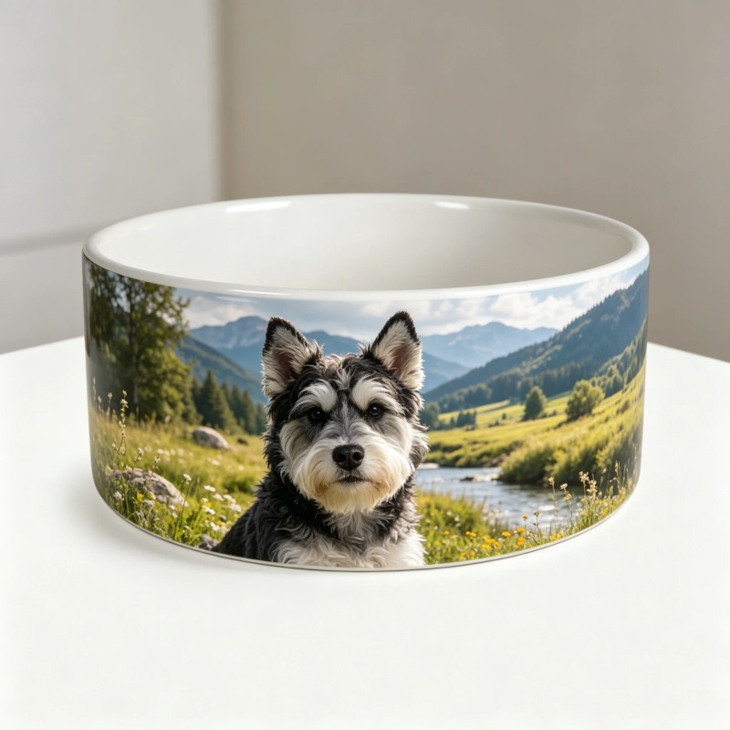 Porcelain Pet Vessel Bowl Ceramic Dog Dish 15cm 18cm Sturdy